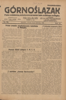 Górnoślązak : pismo codzienne, poświęcone sprawom ludu polskiego na Śląsku.R.27, nr 95 (24 kwietnia 1928) + dod.