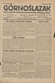 Górnoślązak : pismo codzienne, poświęcone sprawom ludu polskiego na Śląsku.R.27, nr 112 (15 maja 1928) + dod.