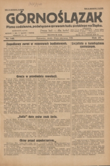 Górnoślązak : pismo codzienne, poświęcone sprawom ludu polskiego na Śląsku.R.27, nr 140 (20 czerwca 1928) + dod.