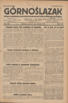 Górnoślązak : pismo codzienne, poświęcone sprawom ludu polskiego na Śląsku.R.27, nr 176 (2 sierpnia 1928) + dod.