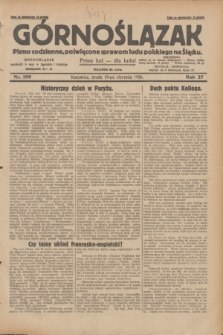 Górnoślązak : pismo codzienne, poświęcone sprawom ludu polskiego na Śląsku.R.27, nr 199 (29 sierpnia 1928) + dod.