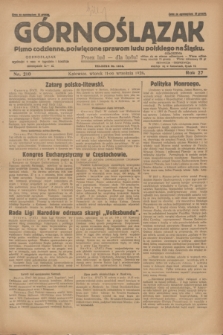 Górnoślązak : pismo codzienne, poświęcone sprawom ludu polskiego na Śląsku.R.27, nr 210 (11 września 1928) + dod.