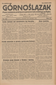 Górnoślązak : pismo codzienne, poświęcone sprawom ludu polskiego na Śląsku.R.27, nr 212 (13 września 1928) + dod.