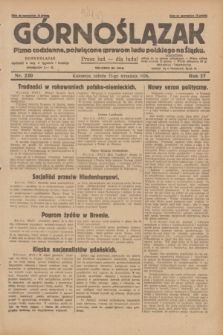 Górnoślązak : pismo codzienne, poświęcone sprawom ludu polskiego na Śląsku.R.27, nr 220 (22 września 1928) + dod.