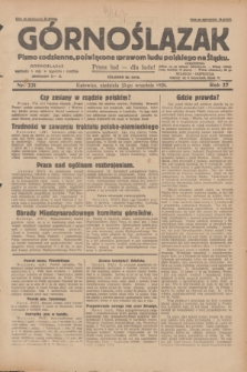 Górnoślązak : pismo codzienne, poświęcone sprawom ludu polskiego na Śląsku.R.27, nr 221 (23 września 1928) + dod.