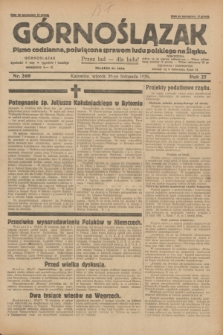 Górnoślązak : pismo codzienne, poświęcone sprawom ludu polskiego na Śląsku.R.27, nr 269 (20 listopada 1928) + dod.