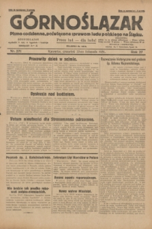 Górnoślązak : pismo codzienne, poświęcone sprawom ludu polskiego na Śląsku.R.27, nr 271 (22 listopada 1928) + dod.