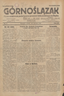 Górnoślązak : pismo codzienne, poświęcone sprawom ludu polskiego na Śląsku.R.28, nr 1 (1 stycznia 1929) + dod.