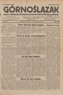 Górnoślązak : pismo codzienne, poświęcone sprawom ludu polskiego na Śląsku.R.28, nr 87 (14 kwietnia 1929) + dod.