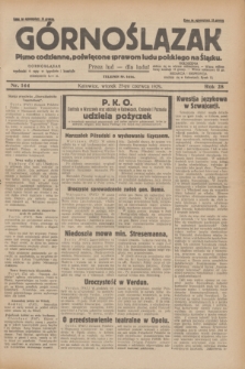 Górnoślązak : pismo codzienne, poświęcone sprawom ludu polskiego na Śląsku.R.28, nr 144 (25 czerwca 1929) + dod.