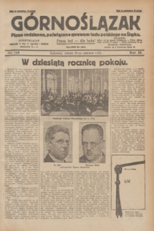 Górnoślązak : pismo codzienne, poświęcone sprawom ludu polskiego na Śląsku.R.28, nr 148 (29 czerwca 1929) + dod.
