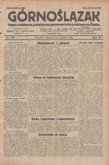 Górnoślązak : pismo codzienne, poświęcone sprawom ludu polskiego na Śląsku.R.28, nr 175 (1 sierpnia 1929) + dod.