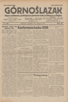 Górnoślązak : pismo codzienne, poświęcone sprawom ludu polskiego na Śląsku.R.28, nr 184 (11 sierpnia 1929) + dod.