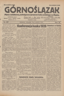 Górnoślązak : pismo codzienne, poświęcone sprawom ludu polskiego na Śląsku.R.28, nr 187 (15 sierpnia 1929) + dod.