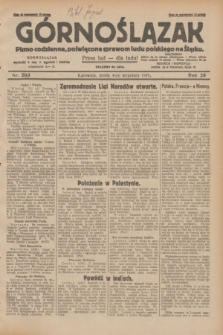 Górnoślązak : Pismo codzienne, poświęcone sprawom ludu polskiego na Śląsku.R.28, nr 203 (4 września 1929) + dod.