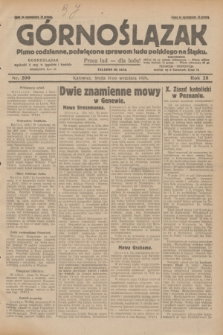 Górnoślązak : Pismo codzienne, poświęcone sprawom ludu polskiego na Śląsku.R.28, nr 209 (11 września 1929) + dod.