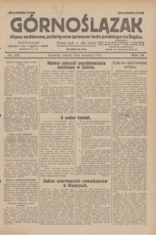 Górnoślązak : Pismo codzienne, poświęcone sprawom ludu polskiego na Śląsku.R.28, nr 212 (14 września 1929) + dod.