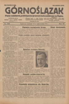 Górnoślązak : pismo codzienne, poświęcone sprawom ludu polskiego na Śląsku.R.28, nr 249 (27 października 1929) + dod.