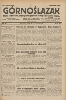 Górnoślązak : pismo codzienne, poświęcone sprawom ludu polskiego na Śląsku.R.29, nr 97 (26 kwietnia 1930) + dod.