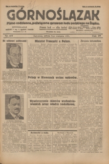 Górnoślązak : pismo codzienne, poświęcone sprawom ludu polskiego na Śląsku.R.29, nr 177 (2 sierpnia 1930) + dod.