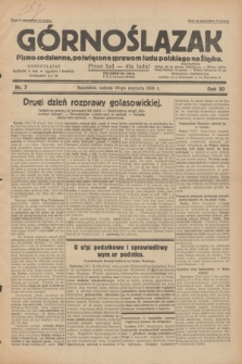 Górnoślązak : pismo codzienne, poświęcone sprawom ludu polskiego na Śląsku.R.30, nr 7 (10 stycznia 1931)