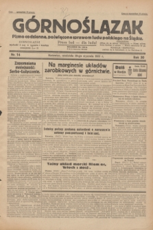 Górnoślązak : pismo codzienne, poświęcone sprawom ludu polskiego na Śląsku.R.30, nr 14 (18 stycznia 1931)