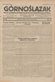 Górnoślązak : pismo codzienne, poświęcone sprawom ludu polskiego na Śląsku.R.30, nr 23 (29 stycznia 1931)