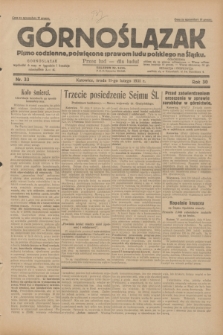 Górnoślązak : pismo codzienne, poświęcone sprawom ludu polskiego na Śląsku.R.30, nr 33 (11 lutego 1931)