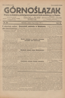 Górnoślązak : pismo codzienne, poświęcone sprawom ludu polskiego na Śląsku.R.30, nr 36 (14 lutego 1931)