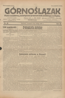 Górnoślązak : pismo codzienne, poświęcone sprawom ludu polskiego na Śląsku.R.30, nr 40 (19 lutego 1931)