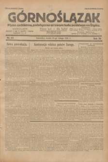Górnoślązak : pismo codzienne, poświęcone sprawom ludu polskiego na Śląsku.R.30, nr 45 (25 lutego 1931)
