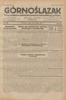 Górnoślązak : pismo codzienne, poświęcone sprawom ludu polskiego na Śląsku.R.30, nr 48 (28 lutego 1931)
