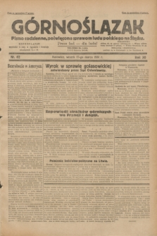 Górnoślązak : pismo codzienne, poświęcone sprawom ludu polskiego na Śląsku.R.30, nr 62 (17 marca 1931)