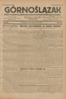 Górnoślązak : pismo codzienne, poświęcone sprawom ludu polskiego na Śląsku.R.30, nr 63 (18 marca 1931)