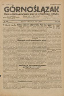 Górnoślązak : pismo codzienne, poświęcone sprawom ludu polskiego na Śląsku.R.30, nr 66 (21 marca 1931)