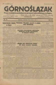 Górnoślązak : pismo codzienne, poświęcone sprawom ludu polskiego na Śląsku.R.30, nr 73 (29 marca 1931)