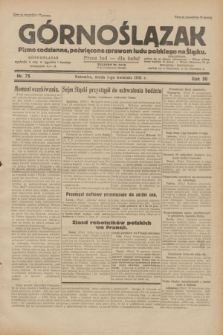 Górnoślązak : pismo codzienne, poświęcone sprawom ludu polskiego na Śląsku.R.30, nr 75 (1 kwietnia 1931)