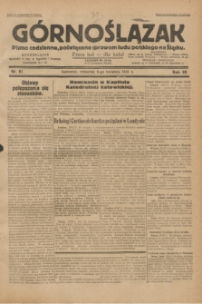Górnoślązak : pismo codzienne, poświęcone sprawom ludu polskiego na Śląsku.R.30, nr 81 (9 kwietnia 1931)