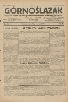 Górnoślązak : pismo codzienne, poświęcone sprawom ludu polskiego na Śląsku.R.30, nr 85 (14 kwietnia 1931)