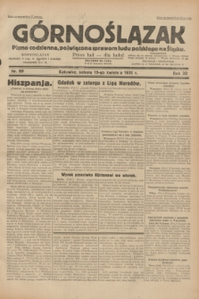Górnoślązak : pismo codzienne, poświęcone sprawom ludu polskiego na Śląsku.R.30, nr 89 (18 kwietnia 1931)