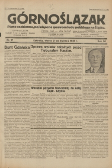 Górnoślązak : pismo codzienne, poświęcone sprawom ludu polskiego na Śląsku.R.30, nr 91 (21 kwietnia 1931)