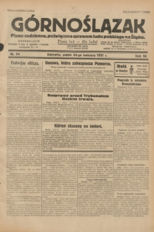 Górnoślązak : pismo codzienne, poświęcone sprawom ludu polskiego na Śląsku.R.30, nr 94 (24 kwietnia 1931)