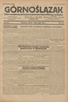 Górnoślązak : pismo codzienne, poświęcone sprawom ludu polskiego na Śląsku.R.30, nr 114 (19 maja 1931)