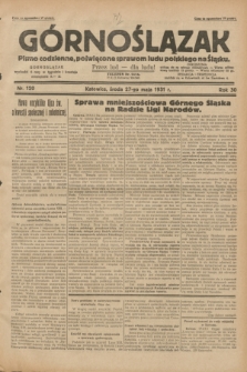 Górnoślązak : pismo codzienne, poświęcone sprawom ludu polskiego na Śląsku.R.30, nr 120 (27 maja 1931)
