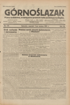 Górnoślązak : pismo codzienne, poświęcone sprawom ludu polskiego na Śląsku.R.30, nr 132 (11 czerwca 1931)