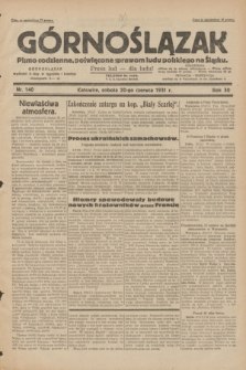 Górnoślązak : pismo codzienne, poświęcone sprawom ludu polskiego na Śląsku.R.30, nr 140 (20 czerwca 1931)