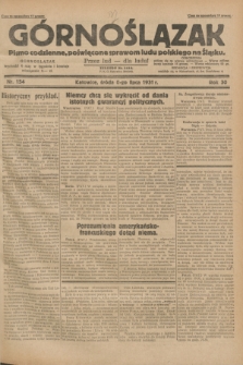 Górnoślązak : pismo codzienne, poświęcone sprawom ludu polskiego na Śląsku.R.30, nr 154 (8 lipca 1931)