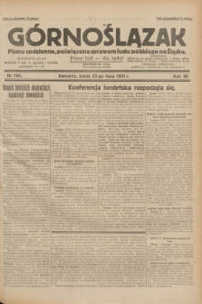 Górnoślązak : pismo codzienne, poświęcone sprawom ludu polskiego na Śląsku.R.30, nr 166 (22 lipca 1931)