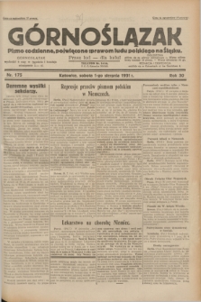 Górnoślązak : pismo codzienne, poświęcone sprawom ludu polskiego na Śląsku.R.30, nr 175 (1 sierpnia 1931)