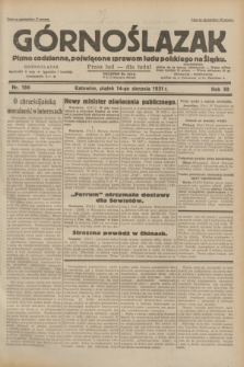 Górnoślązak : pismo codzienne, poświęcone sprawom ludu polskiego na Śląsku.R.30, nr 186 (14 sierpnia 1931)